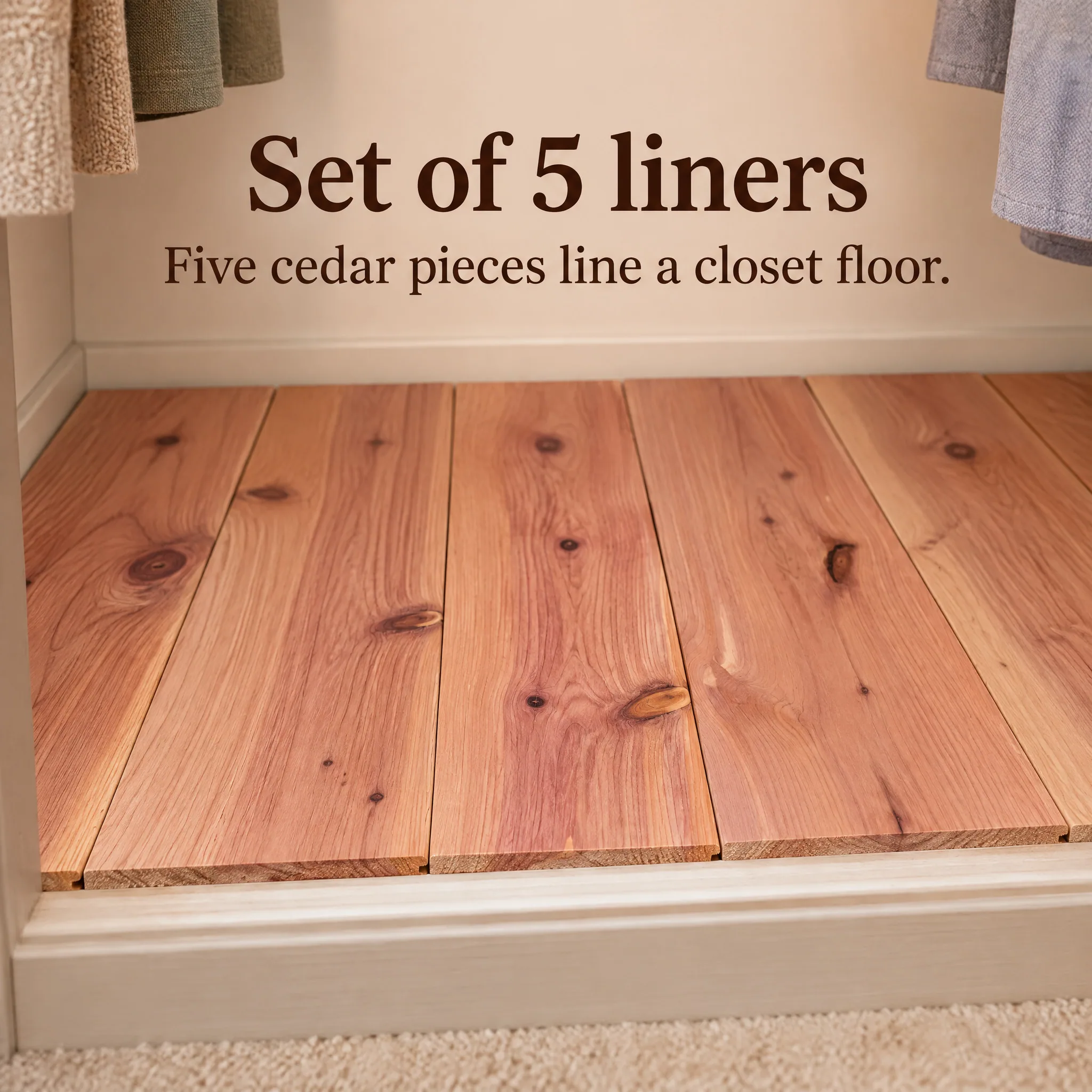 Cedar Drawer Liners Made in USA, feature infographic with callouts