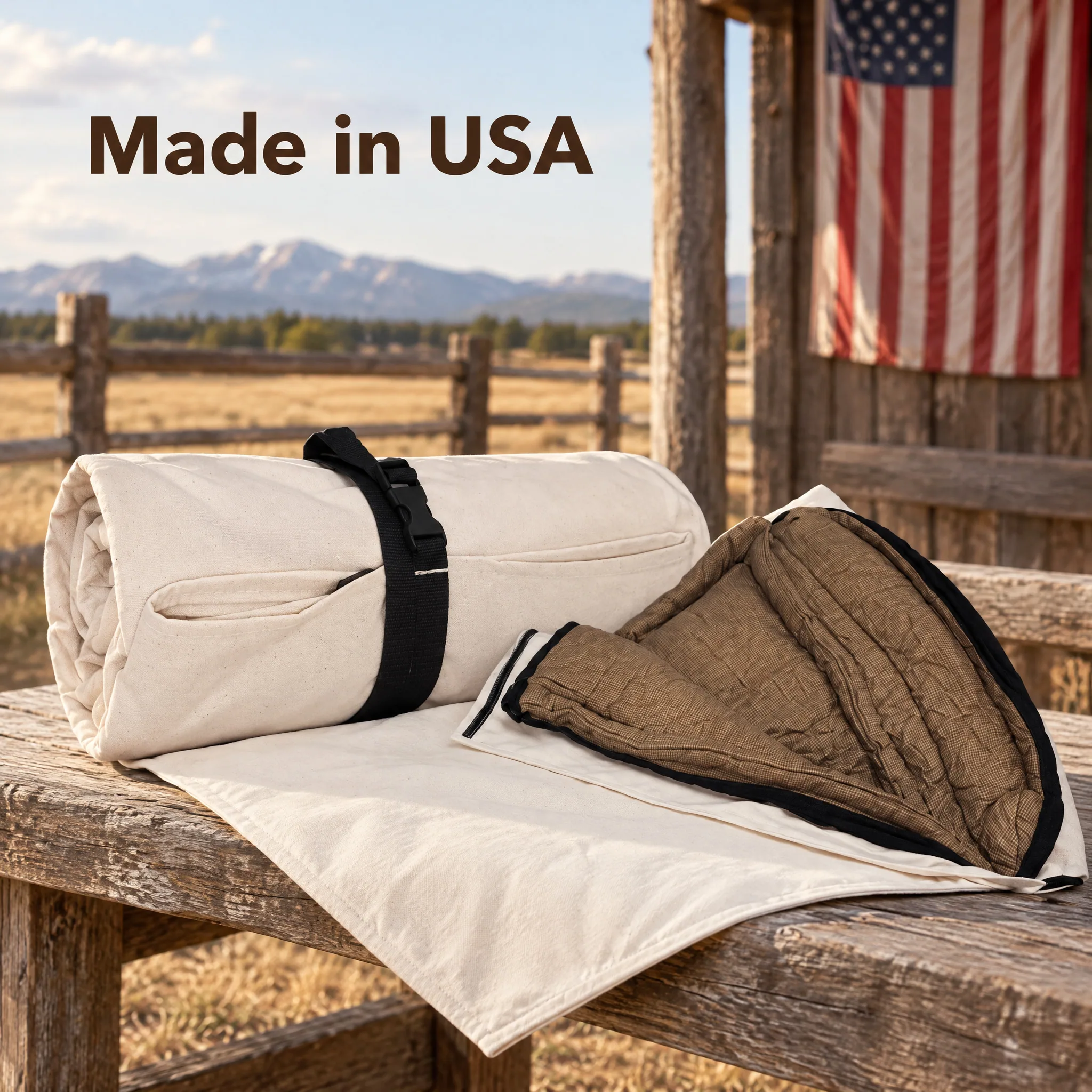 Outfitter Bedroll; Premium 15oz. Grade A Cotton Canvas Cowboy, heritage credibility