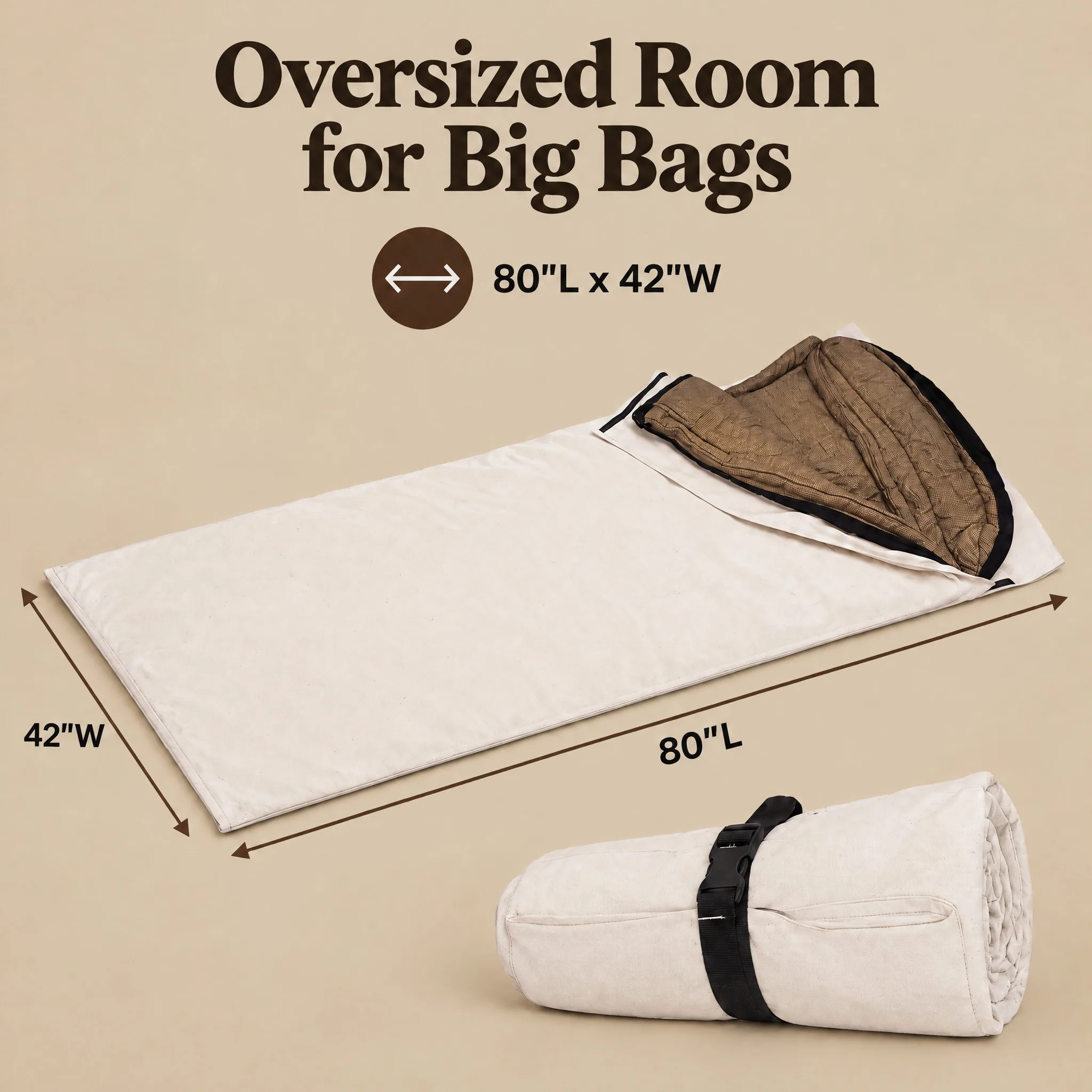 Outfitter Bedroll; Premium 15oz. Grade A Cotton Canvas Cowboy, scale and dimensions diagram