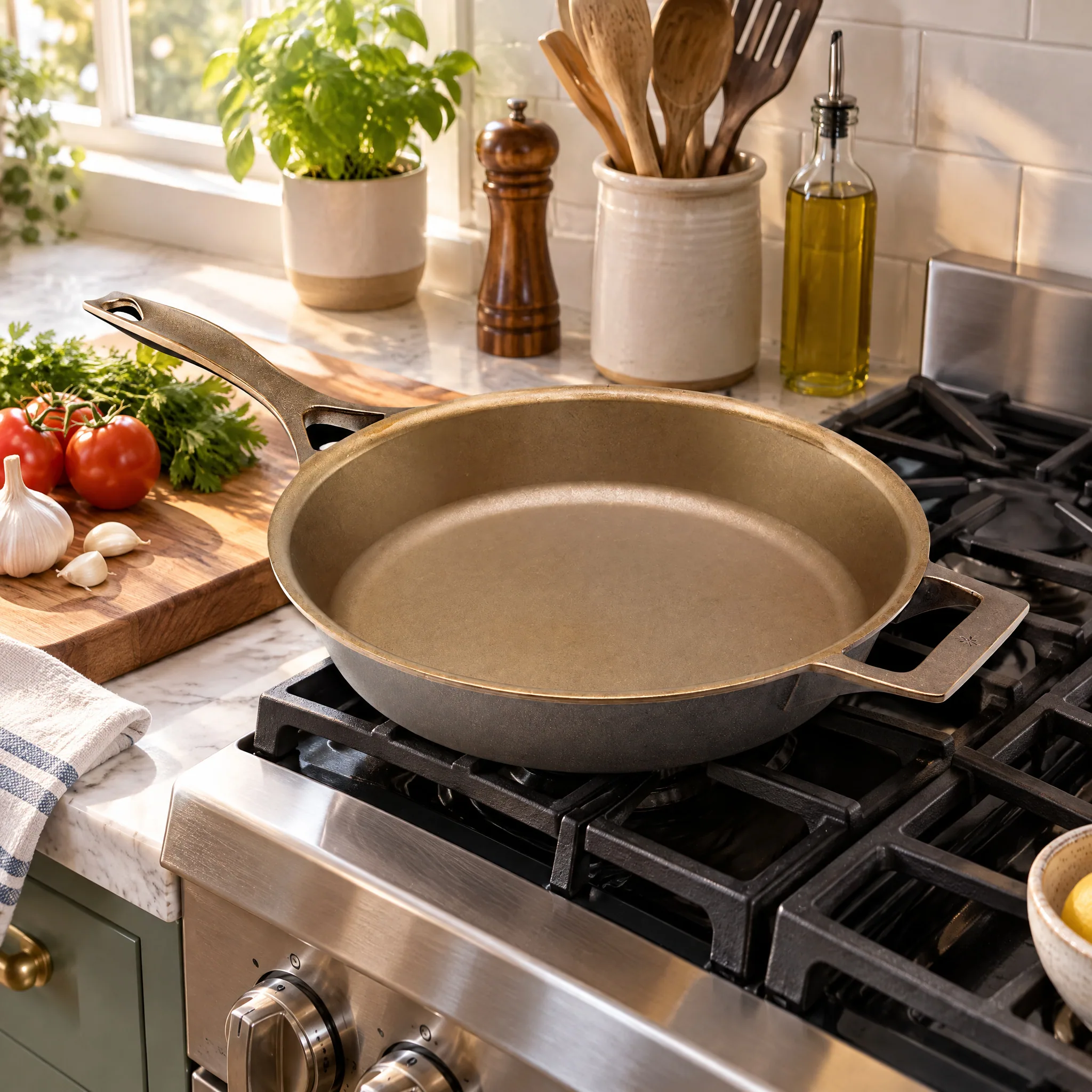 12-Inch Cast Iron Skillet, premium lifestyle no text for Shopify