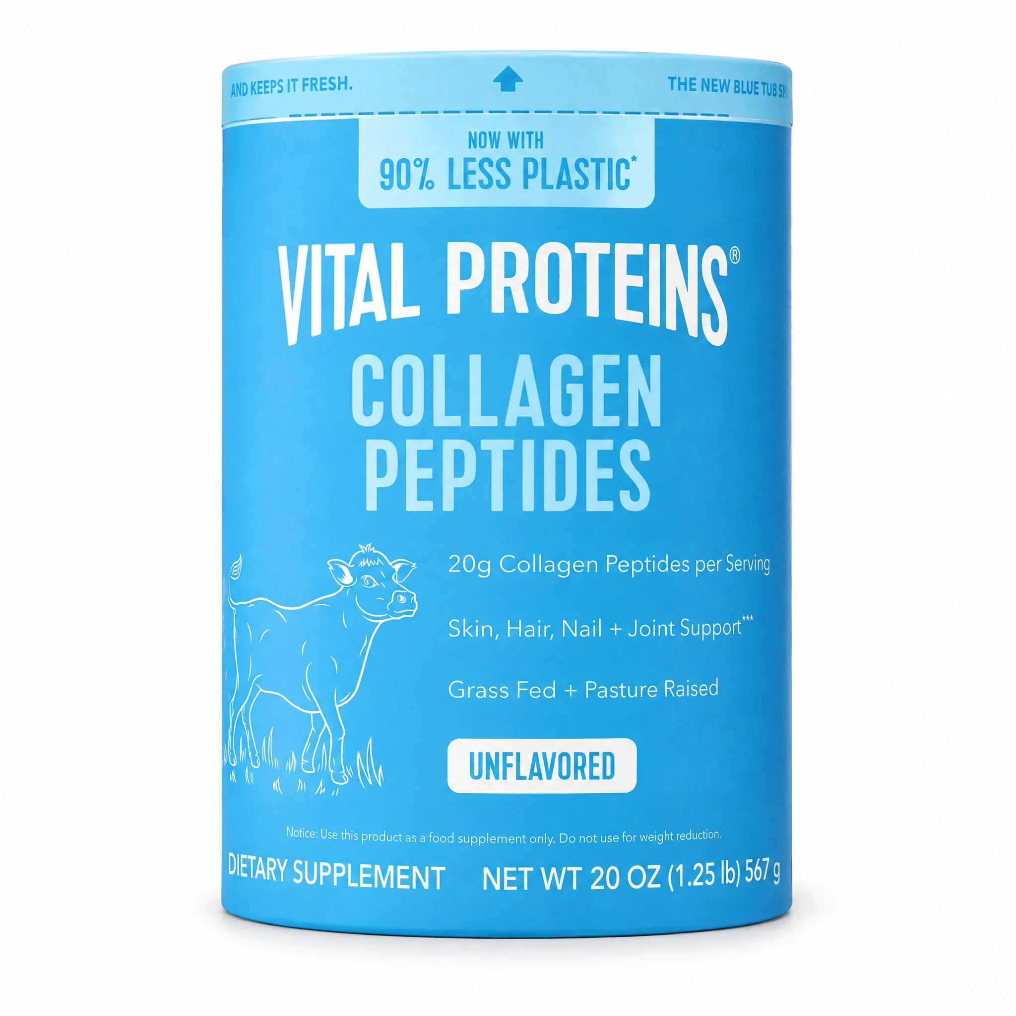 Collagen Peptides Powder Supplement for Hair, Skin, and Nails,, main listing image on a white background for Walmart